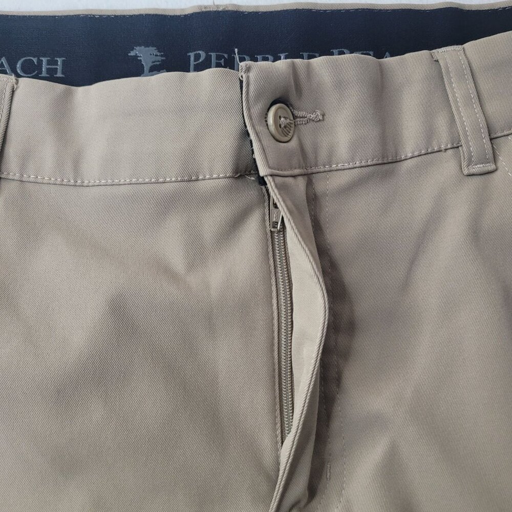 Pebble Beach Golf Men's Straight Leg Khaki Flat Front Pants 40X32 - Picture 3 of 10